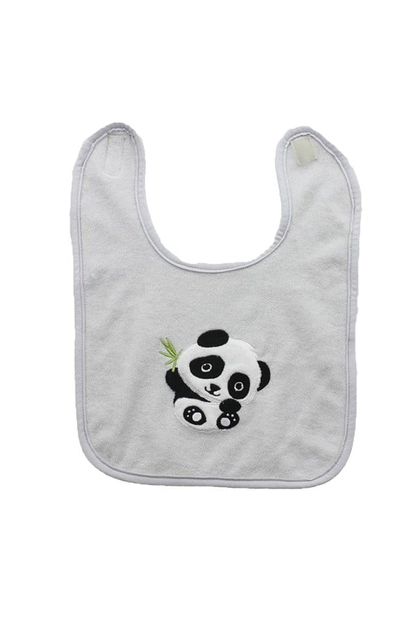 Panda Nakışlı Bebek Mama Önlüğü