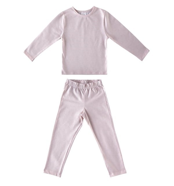 Pijama Takımları Bulut Desenli Uzun Kollu Mevsimlik Çocuk Pijama Takımı - Pembe Uygun Bebe