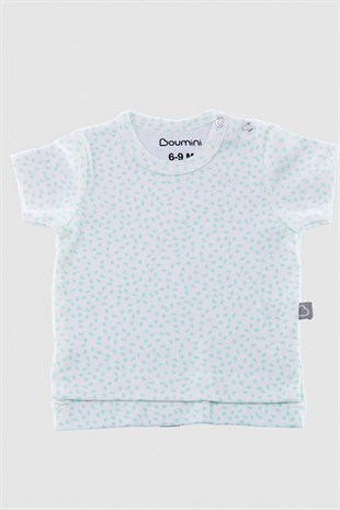 Alt Üst Takım Boumini Kız Bebek Çocuk Tişört Şort Takım Yapraklar Mint Boumini