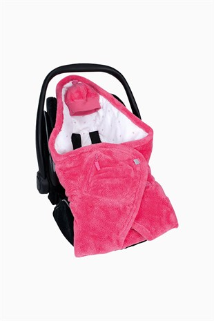 Bebek Arabası Uyumlu Wellsoft Bebek Şapkalı Kundak Battaniyesi PembeBebek Kundakları Bebek Arabası Uyumlu Pamuklu Wellsoft Bebek Kundak Battaniyesi Pembe Uygun Bebe