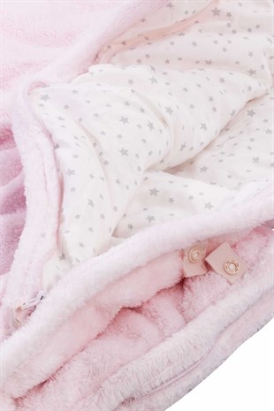 Kız Çocuk Uyku Tulumları Peluş Yatak ve Kamp Tulumu Pembe Wellsoft 70x140 cm Uygun Bebe