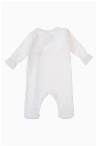 Patikli Prematüre Bebek Tulumu BeyazTulum Patikli Yenidoğan Beyaz Bebek Tulumu Uygun Bebe