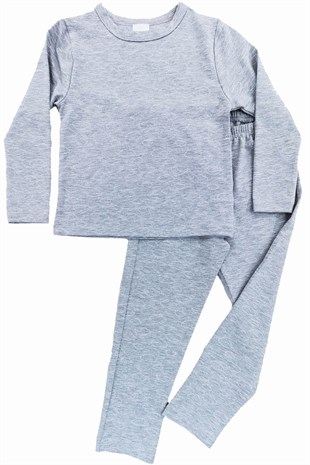 Pijama Takımları Bulut Desenli Uzun Kollu Mevsimlik Çocuk Pijama Takımı Kids On Top