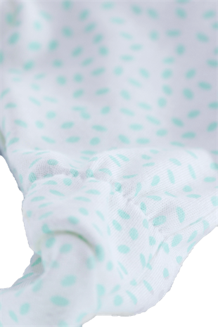 Tulum Boumini Yeni Doğan Patikli Bebek Tulumu Yapraklar Mint Boumini